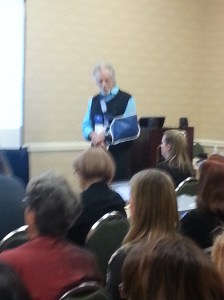 At a speaking engagement 2 weeks post-op